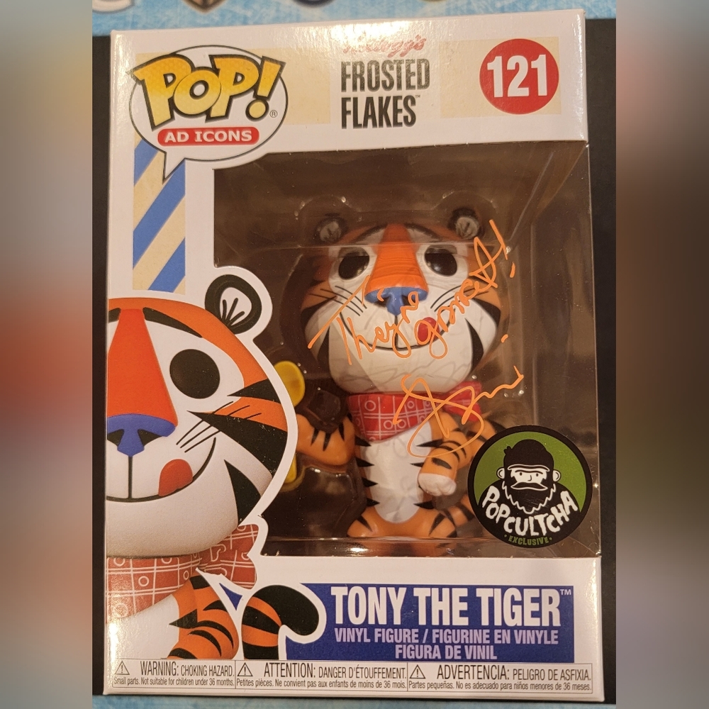 Tony Daniels signed Tony the Tiger Frosted Flakes Ad Icons Funko Pop #121
